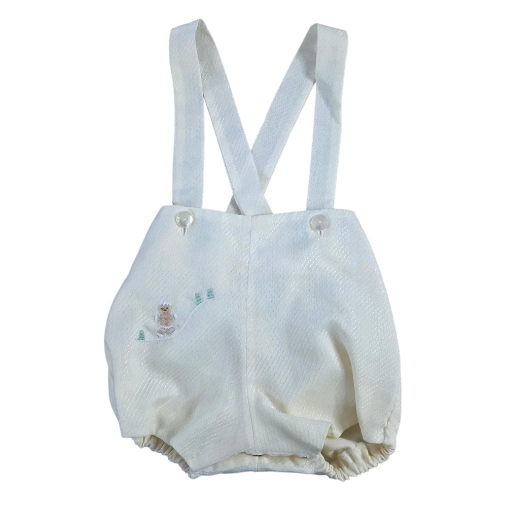 Vintage Nana’s Pet Baby Outfit 0–3 Months – JCPenney Exclusive – Cream Suspender